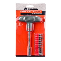 Отвертка Т-образная ЕРМАК с набором бит (651-137)